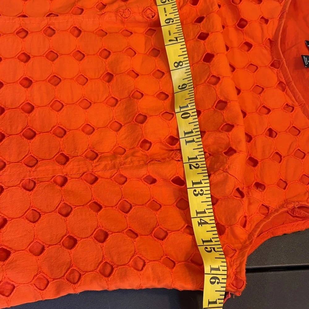 Nine West Orange Eyelet Dress, Sleeveless, Size 4 - Picture 9 of 14
